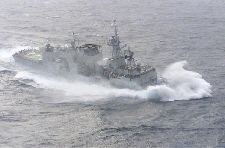 HMCS Fredericton in the Atlantic Ocean