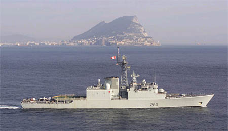 HMCS IROQOUIS on patrol in Gibraltor