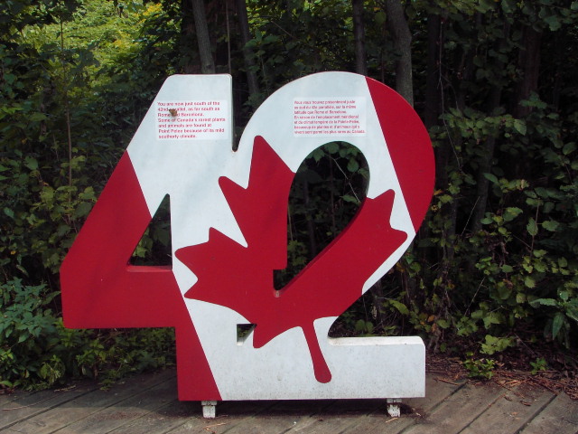 This marker is near Point Pelee in Ontario - the incription reads 