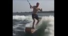 Summer meets winter: Sask. man goes wakesurfing using a toboggan