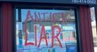Opposition MLA office vandalized with 'Antifa Liar' tag