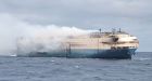 Ship carrying thousands of luxury cars to be towed after catching fire at sea near Azores