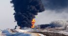 Fire persists at Saskatchewan train derailment
