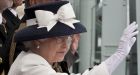 Aboard HMCS St. John's, the Queen reviews flotilla of international warships