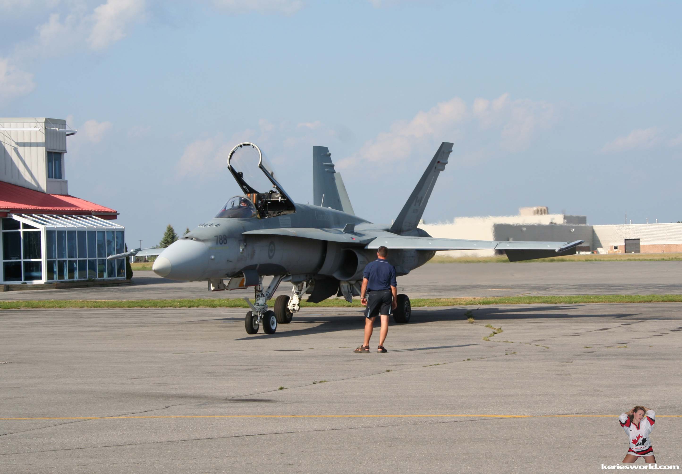 CF18 doing his last minute checks before heading out at the Macdonald Cartier Airport in Ottawa