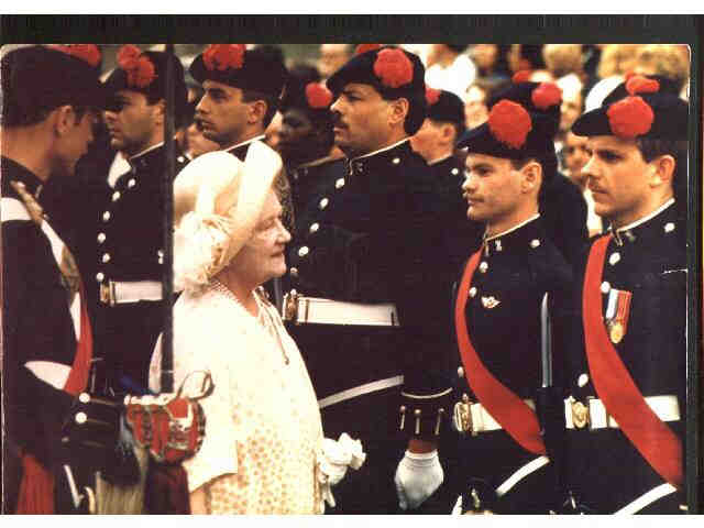 Trooping the Colors for The Queen Mum