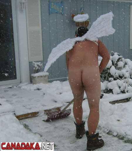 Canuck snow shoveling