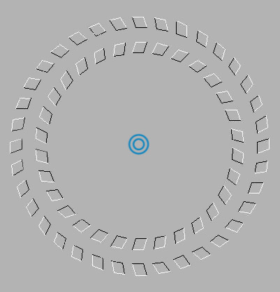 While keeping your eyes looking at the center mark, move your head back and forth from the pic.