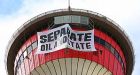 Greenpeace protests atop Calgary Tower