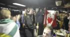 HMCS Iroquois crew cheer on men's hockey team